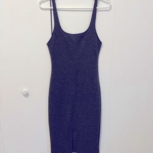 Zara Body Con Dress in Charcoal Grey